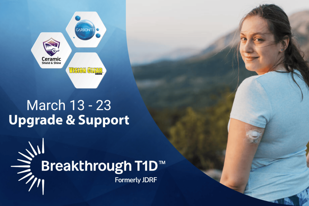 graphic of a smiling woman with a CGM on her arm